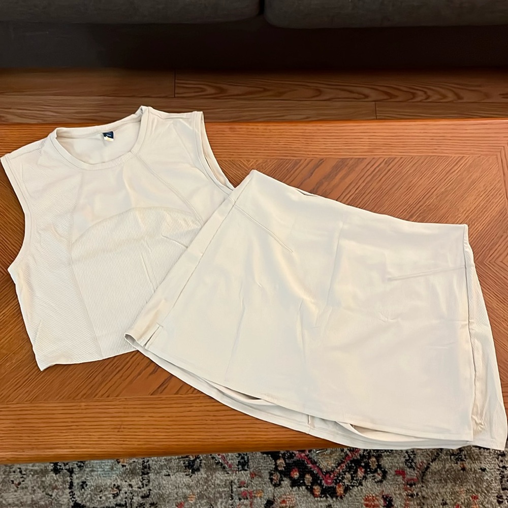 Old Navy Cream Skirt Set